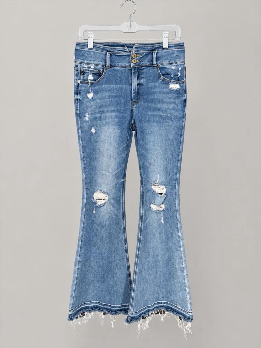 KanCan High-Rise Distressed Flared Women’s Jeans - Light Blue 29